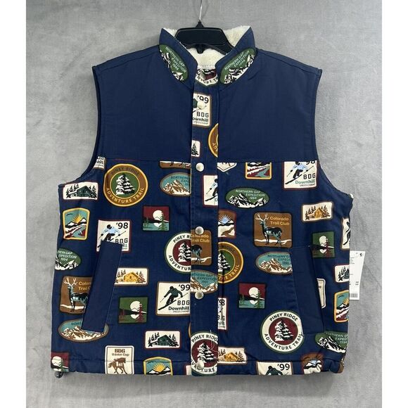 Urban Outfitters BDG Blocked Mock Neck Vest Size Medium Printed Mens - Picture 2 of 9